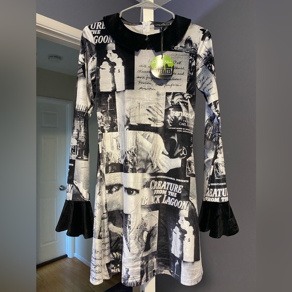 NWT Dolls Kill x Universal Monsters On The Silver Screen Mini Dress